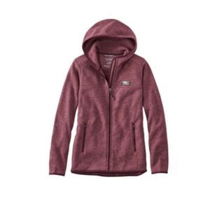 LL Bean Sweater Fleece Full-Zip Hoodie Women's Regular, Large, Faded Eggplant